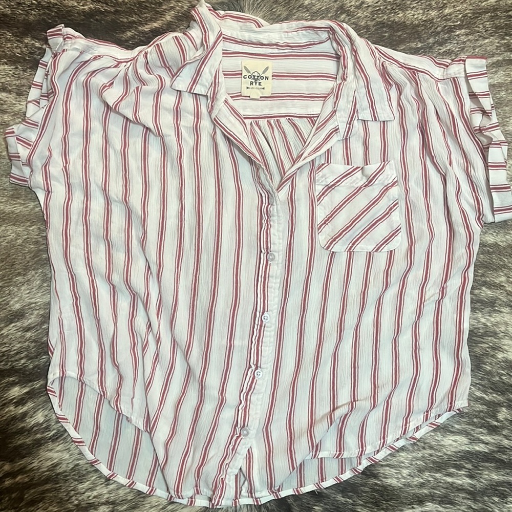 Red Striped Button Shirt